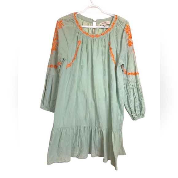 Hayden 100% Cotton Dress Light Green Bohemian Vibe Lined Lightweight - Picture 3 of 10